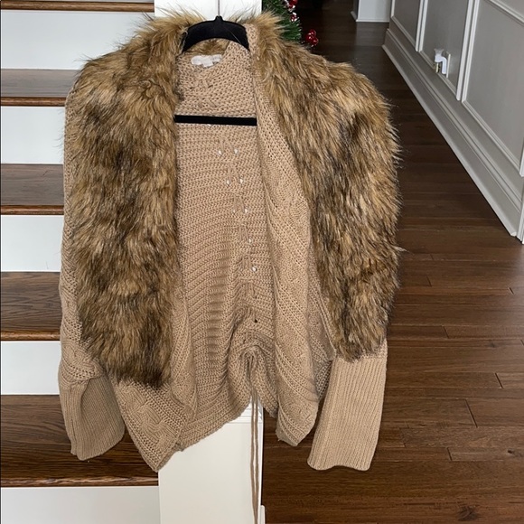 Sweaters - Faux Fur Brown Sweater